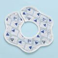 2 PCS Thin Cotton Gauze Waterproof Soft 360 Degree Rotating Baby Bib(Blue Triangle)