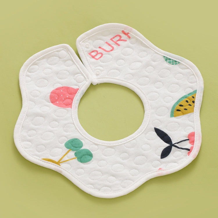 2 PCS Thin Cotton Gauze Waterproof Soft 360 Degree Rotating Baby Bib(Cherry)