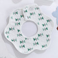 2 PCS Thin Cotton Gauze Waterproof Soft 360 Degree Rotating Baby Bib(Green Triangle)