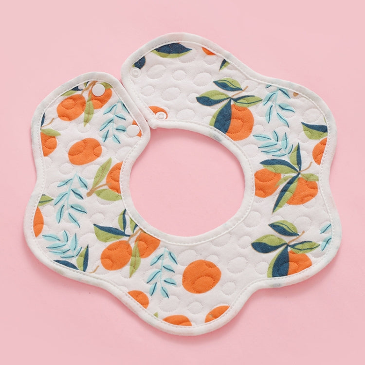 2 PCS Thin Cotton Gauze Waterproof Soft 360 Degree Rotating Baby Bib(Oranges)