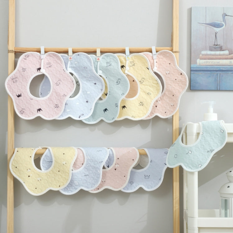 2 PCS Thin Cotton Gauze Waterproof Soft 360 Degree Rotating Baby Bib(Fox)