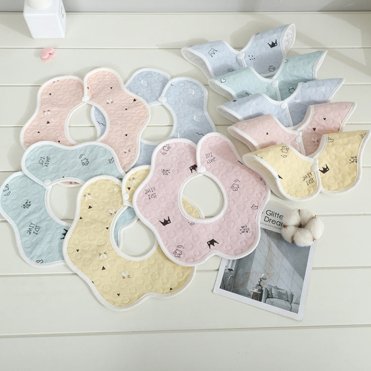 2 PCS Thin Cotton Gauze Waterproof Soft 360 Degree Rotating Baby Bib(Blue Triangle)