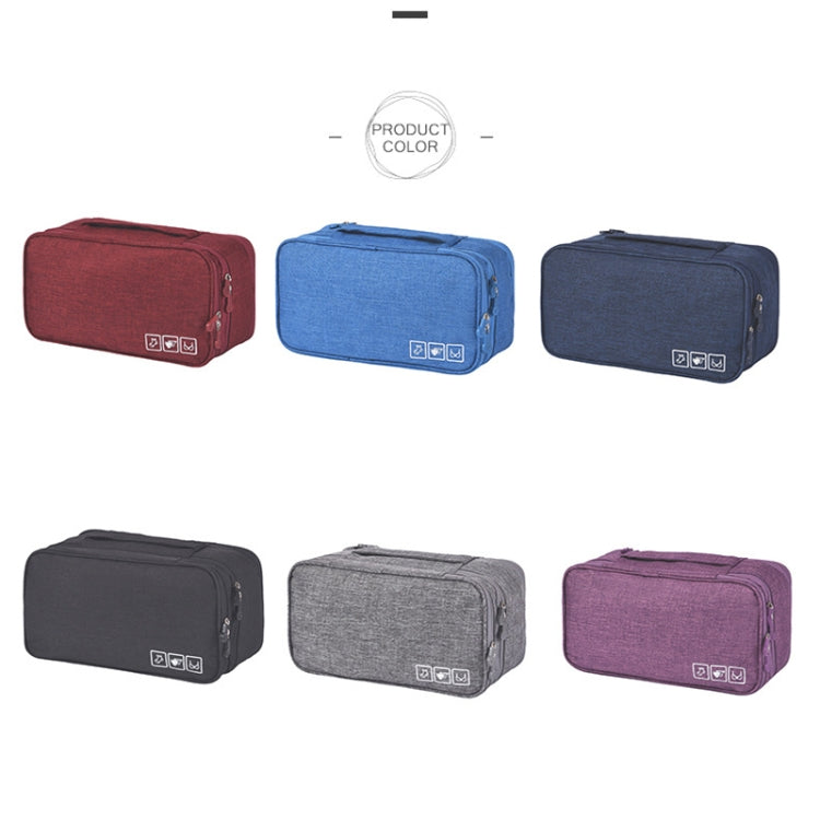 RH901 Portable Travel Underwear Bra Packaging Storage Bag(Wine Red)