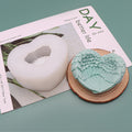 Heart Shaped Angel Wings Silicone Mold Baking Ice Cream Candle Aromatherapy Mold, Specification: L