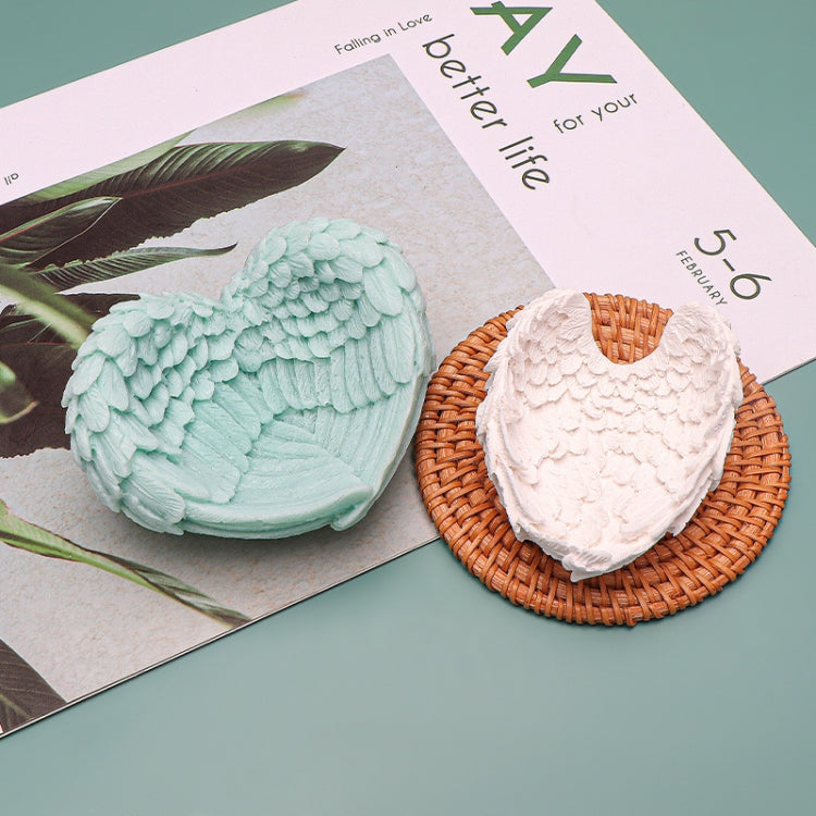 Heart Shaped Angel Wings Silicone Mold Baking Ice Cream Candle Aromatherapy Mold, Specification: L