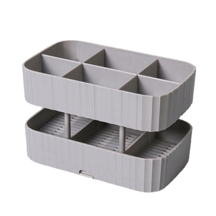 Kitchen Spoon Knife Rack Draining Chopsticks Cage Multifunctional Storage Box(Grey)