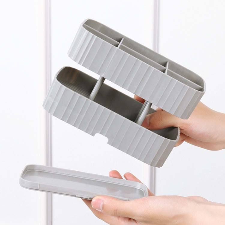 Kitchen Spoon Knife Rack Draining Chopsticks Cage Multifunctional Storage Box(Grey)