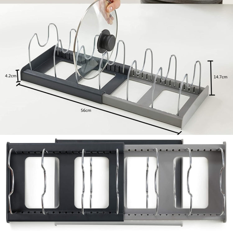 Adjustable Kitchen Shelf Kitchenware Cutting Board Pot Cover Telescopic Shelf