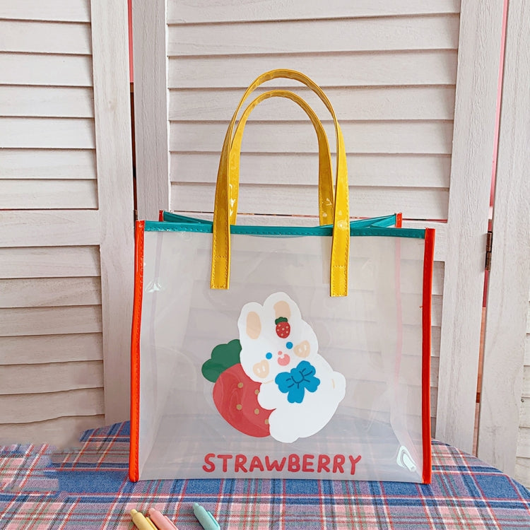 Summer Girl Jelly Bag Cartoon Transparent Shoulder Bag Waterproof Beach Bag(3 Carrot Rabbit)