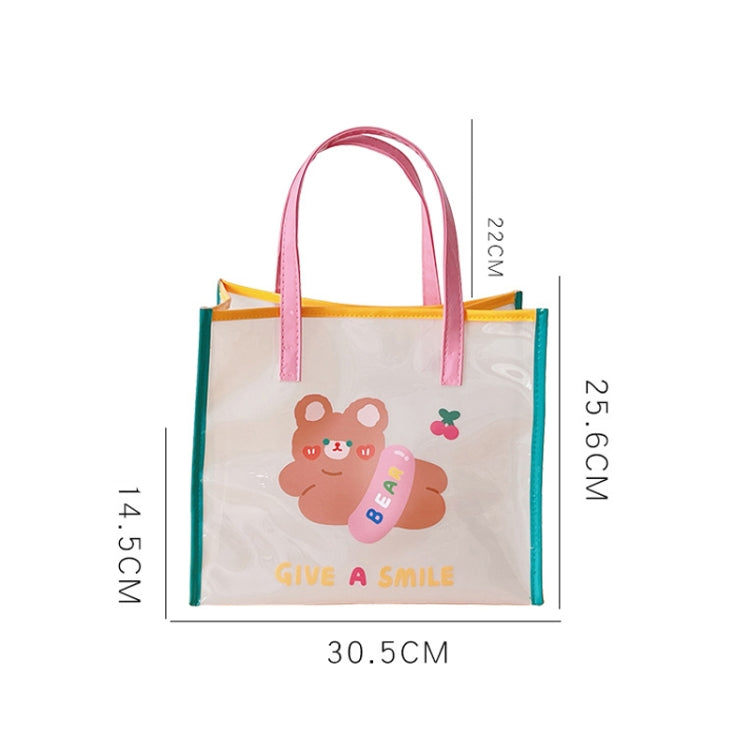 Summer Girl Jelly Bag Cartoon Transparent Shoulder Bag Waterproof Beach Bag(2 Relax Tiger)