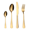 4PCS/Set Stainless Steel Western Steak Fork Spoon Knife Set, Color: Golden