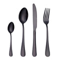 4PCS/Set Stainless Steel Western Steak Fork Spoon Knife Set, Color: Black