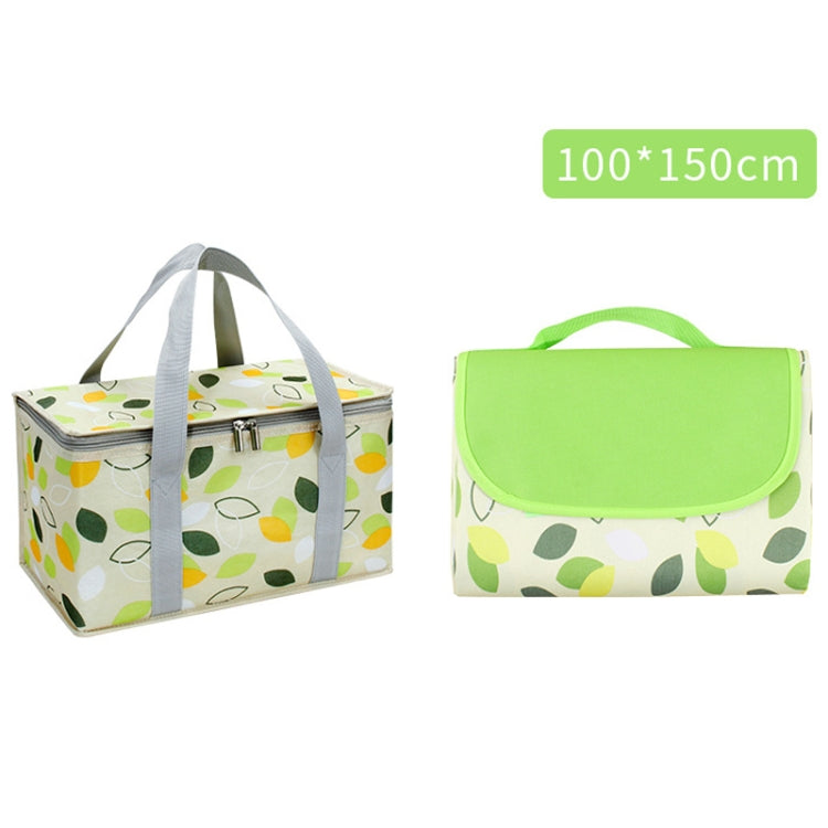 JY2209 Camping Moistureproof Portable Picnic Basket Set, Spec: Leaves+150x100cm