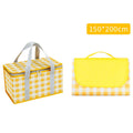 JY2209 Camping Moistureproof Portable Picnic Basket Set, Spec: Yellow White+150x200cm