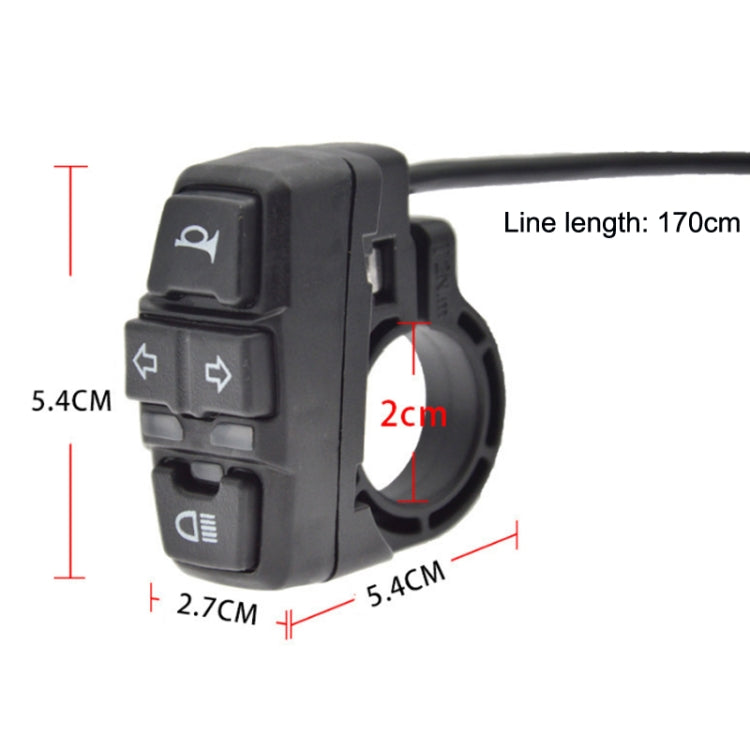 3 In 1 Switch Mountain Car Skateboard Horn Headlights Turn Switch(48V)