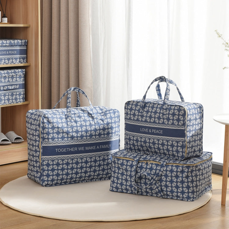 Portable Home Clothes Organizer Moving Bag, Specification: 60x50x28cm(Blue Base White Flower)