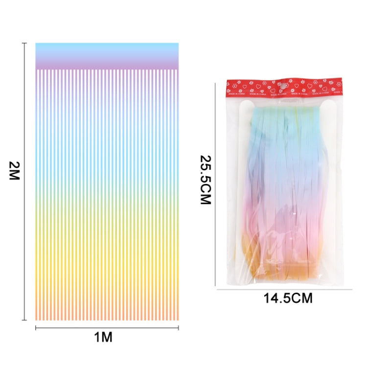 2 PCS 2M Birthday Party Decoration Background Rain Curtain(Vertical Bar Gradient)