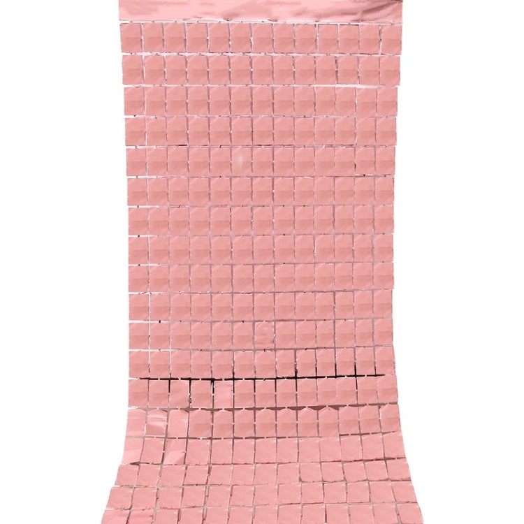 2 PCS 1x2M Square Rain Silk Door Curtain Birthday Party Background Wall Decoration(Rose Gold)