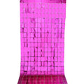 2 PCS 1x2M Square Rain Silk Door Curtain Birthday Party Background Wall Decoration(Rose Red)
