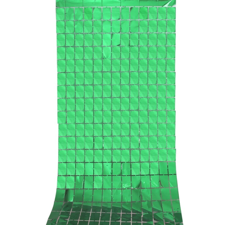 2 PCS 1x2M Square Rain Silk Door Curtain Birthday Party Background Wall Decoration(Green)