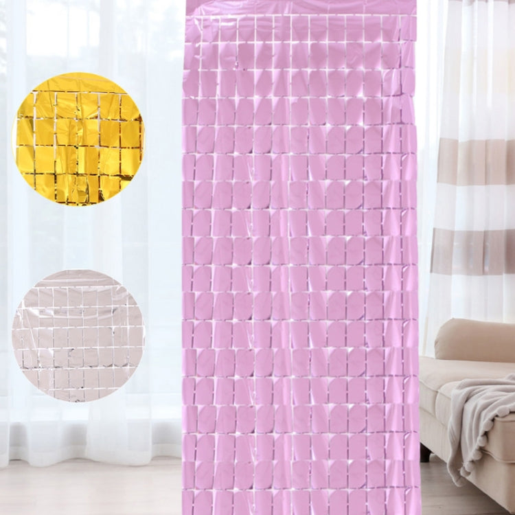 2 PCS 1x2M Square Rain Silk Door Curtain Birthday Party Background Wall Decoration(Black)