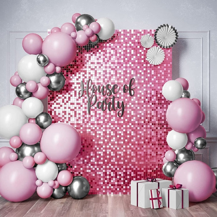2 PCS 1x2M Square Rain Silk Door Curtain Birthday Party Background Wall Decoration(Rose Red)