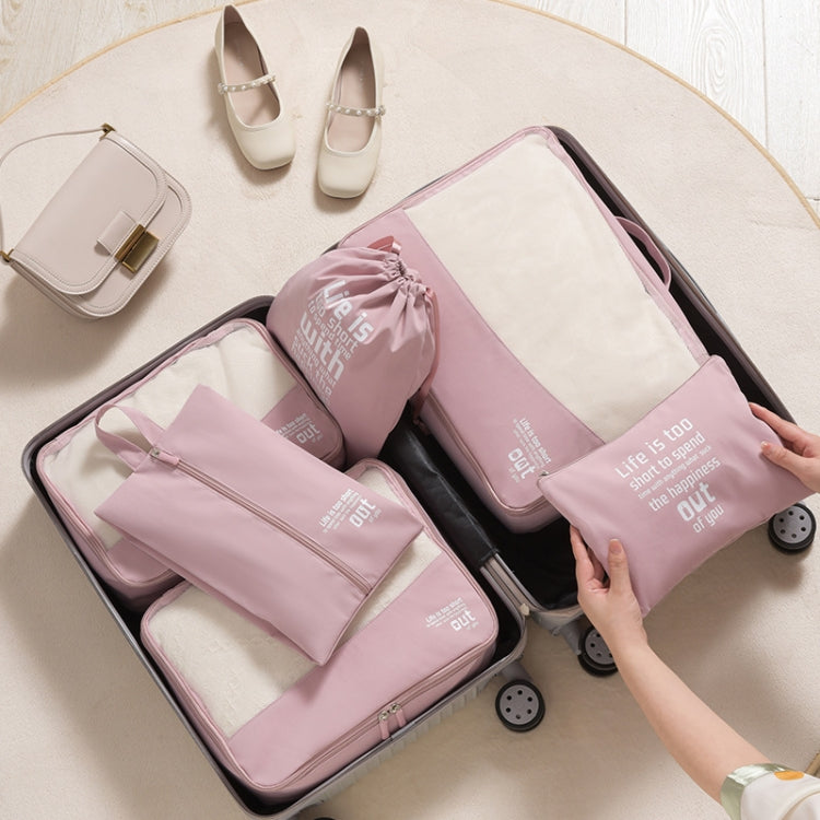 RH2203 6 In 1 Travel Portable Storage Bag Set Without Suitcase(Pink)