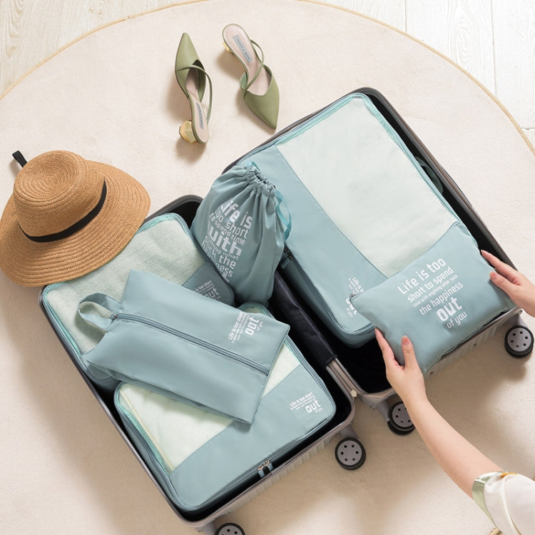 RH2203 6 In 1 Travel Portable Storage Bag Set Without Suitcase(Green)