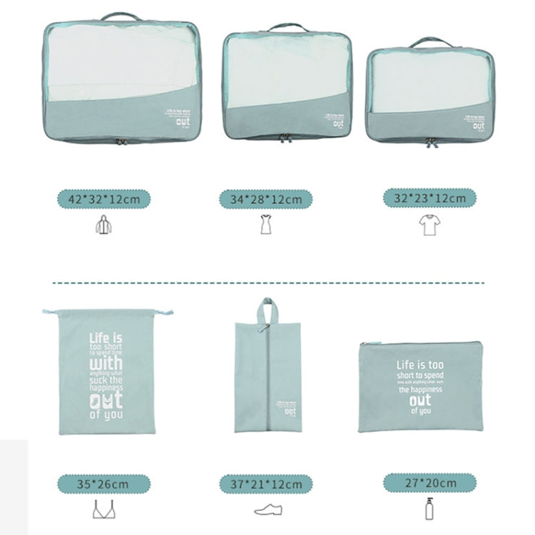RH2203 6 In 1 Travel Portable Storage Bag Set Without Suitcase(Navy Blue)