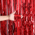 2 PCS Laser Rain Curtain Birthday Party Background Wall Decoration, Color: 1M Red