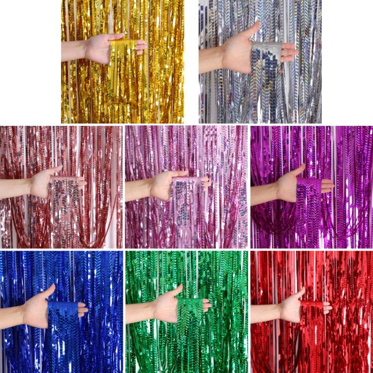 2 PCS Laser Rain Curtain Birthday Party Background Wall Decoration, Color: 1M Red