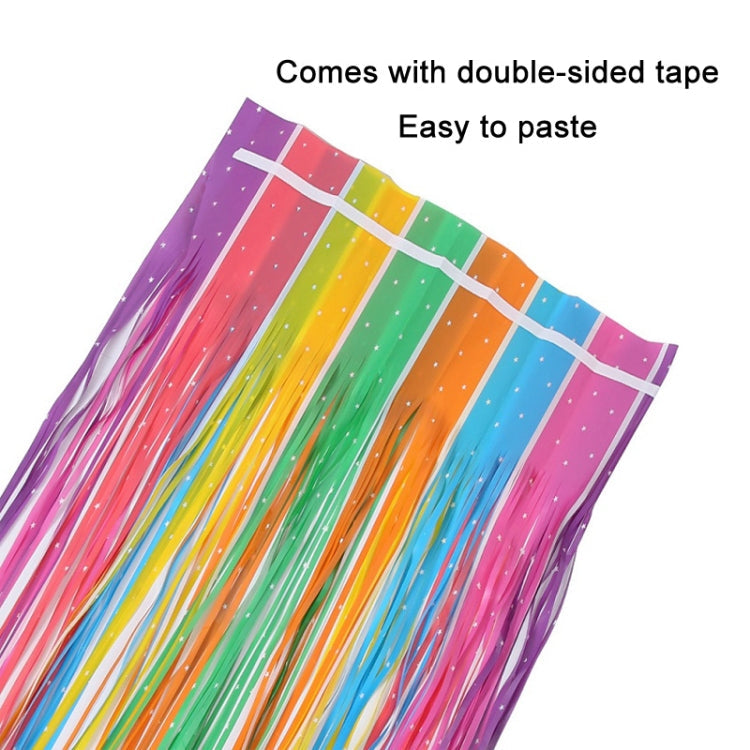 1x2.5M Splicing Color Rain Curtain Birthday Party Surprise Arrangement Props(Star)
