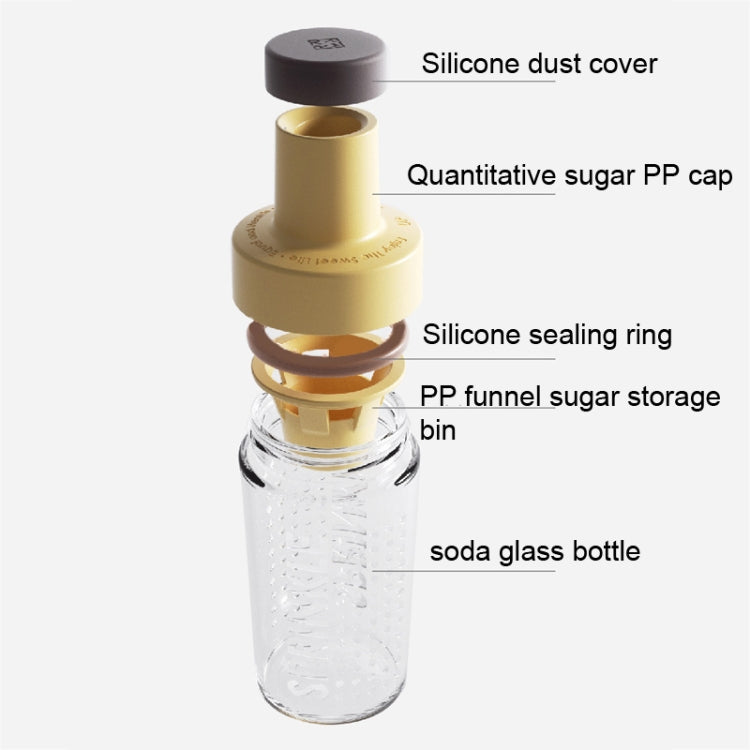 Quantitative Sugar Control Bottle Sugar Jar Dust-proof Sealed Seasoning Bottle With Lid(White)