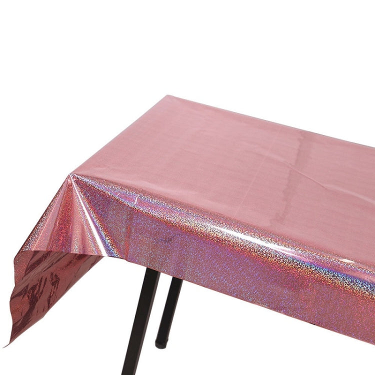 Birthday Party Foil Laser Tablecloth Wedding Decoration Supplies(1x2.7M Rose Gold)