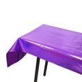 Birthday Party Foil Laser Tablecloth Wedding Decoration Supplies(1x2.7M Purple)