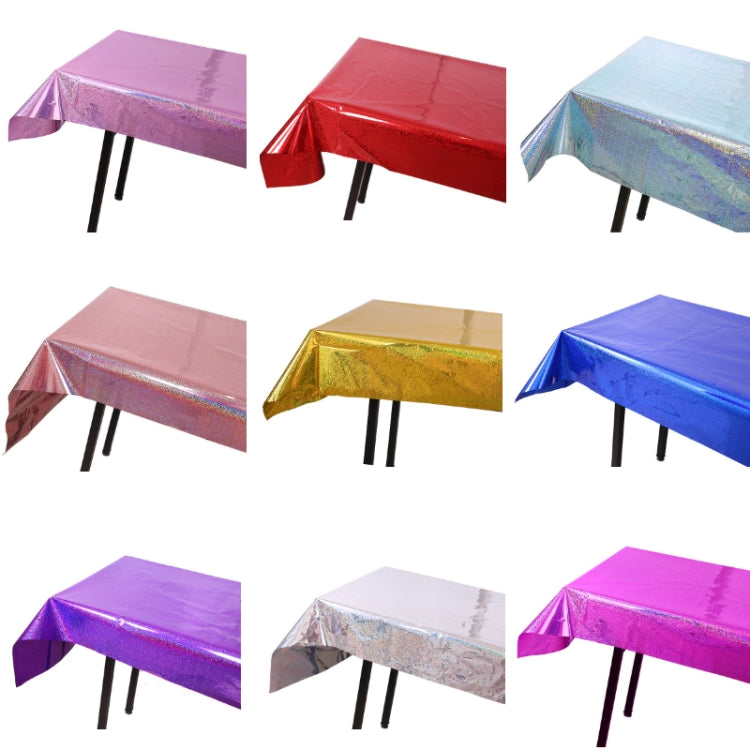 Birthday Party Foil Laser Tablecloth Wedding Decoration Supplies(1x2.7M Light Blue)
