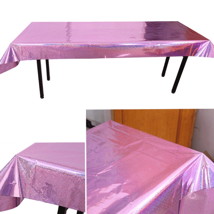 Birthday Party Foil Laser Tablecloth Wedding Decoration Supplies(1x2.7M Light Blue)