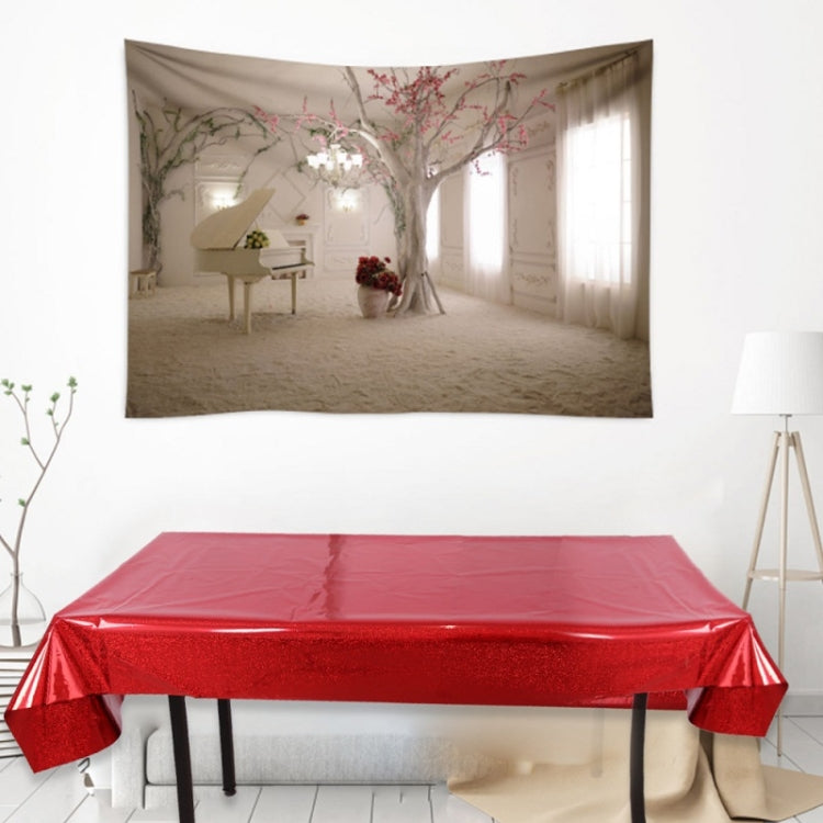 Birthday Party Foil Laser Tablecloth Wedding Decoration Supplies(1x2.7M Red)