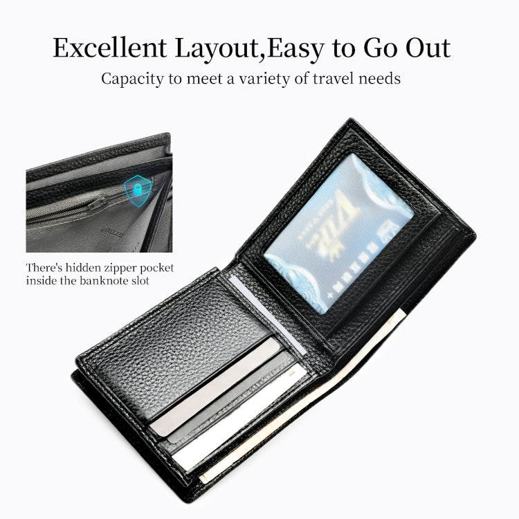 Tigernu T-S8002 Men Multi-Card Wallet Business Coin Purse(Black)
