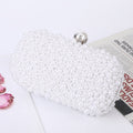 Pearl Evening Bag Soft Face Lock Ladies Shoulder Bag Crossbody Small Square Bag(White)