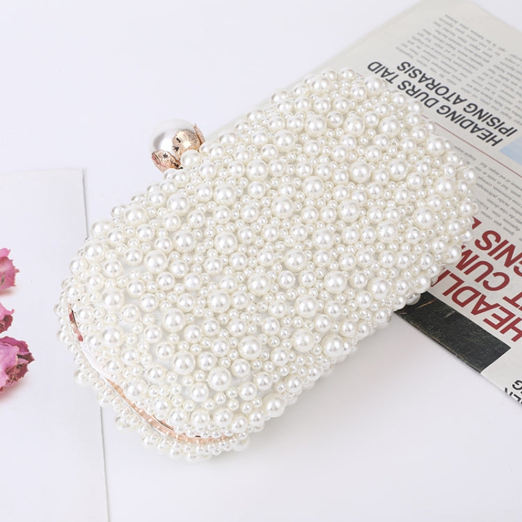 Pearl Evening Bag Soft Face Lock Ladies Shoulder Bag Crossbody Small Square Bag(Beige)