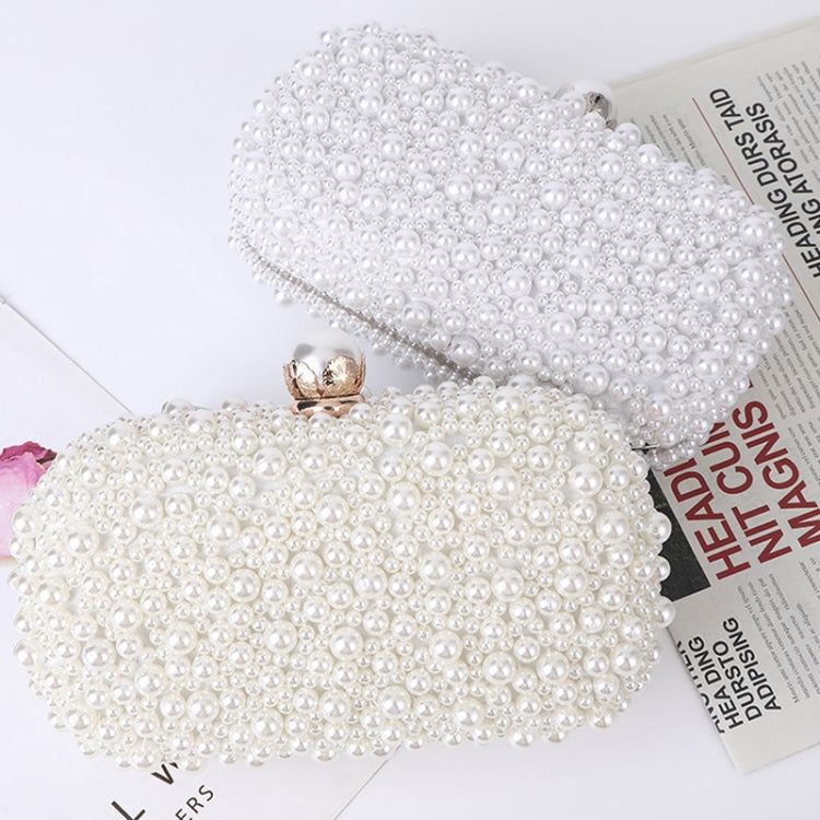 Pearl Evening Bag Soft Face Lock Ladies Shoulder Bag Crossbody Small Square Bag(Beige)