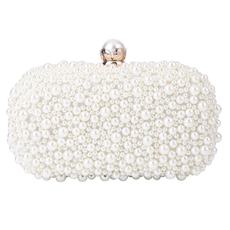 Pearl Evening Bag Soft Face Lock Ladies Shoulder Bag Crossbody Small Square Bag(Beige)