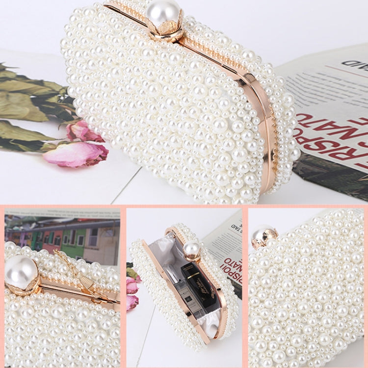 Pearl Evening Bag Soft Face Lock Ladies Shoulder Bag Crossbody Small Square Bag(Beige)