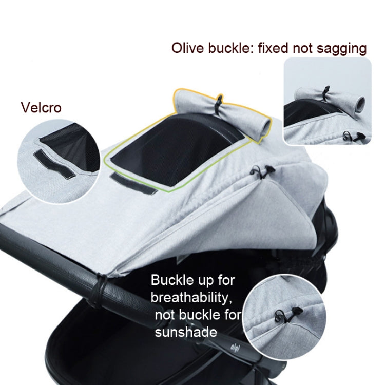 Universal Baby Stroller Accessories Sun Shade Cover With Visible Sunroof(Gray)