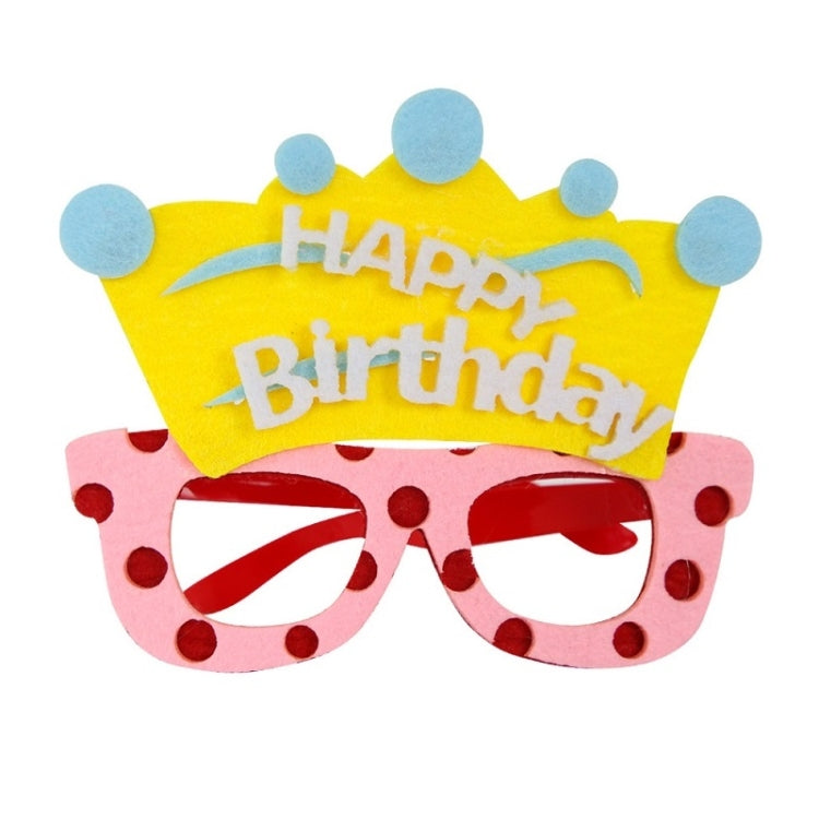 2 PCS Funny Glasses Birthday Party Cartoon Decoration Photo Props, Shape: Happy Birthday Dot