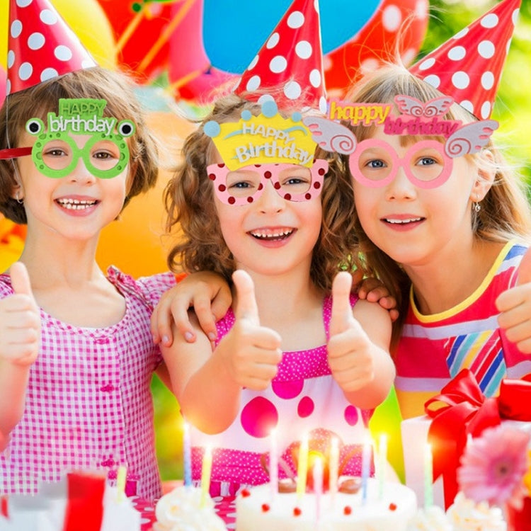 2 PCS Funny Glasses Birthday Party Cartoon Decoration Photo Props, Shape: Happy Birthday Dot