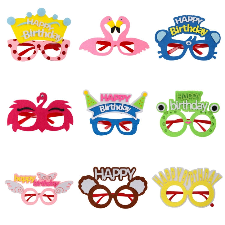 2 PCS Funny Glasses Birthday Party Cartoon Decoration Photo Props, Shape: Yellow Letters