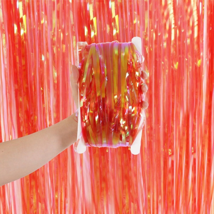 Candy Rain Curtain Festive Party Decoration Photo Background, Size: 1x3M Orange Red
