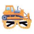 3 PCS Children Birthday Party Funny Glasses Photo Props(Orange Yellow Bulldozer)